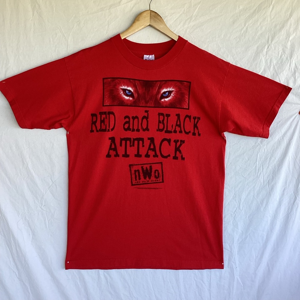 Vintage Murina nWo Red and Black stack t shirt made in USA 1998